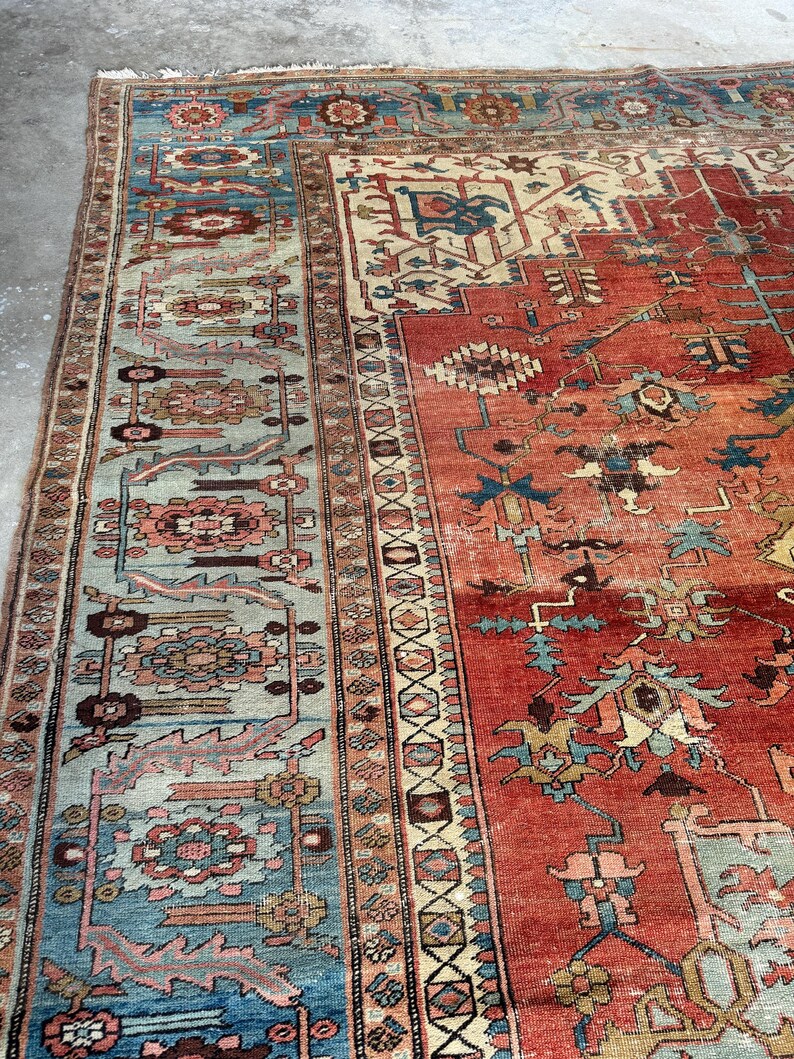 9’6 x 14’5 Extra Large Antique Rug / Vintage Wool Rug / Traditional Decor / Handmade Area Rug / Living Room Rug / Dining Room Rug #
