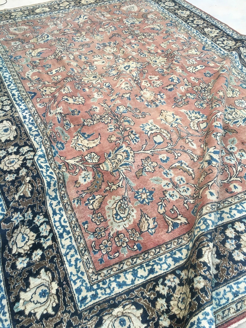 10x14 antique wool rug / large vintage rug Etsy