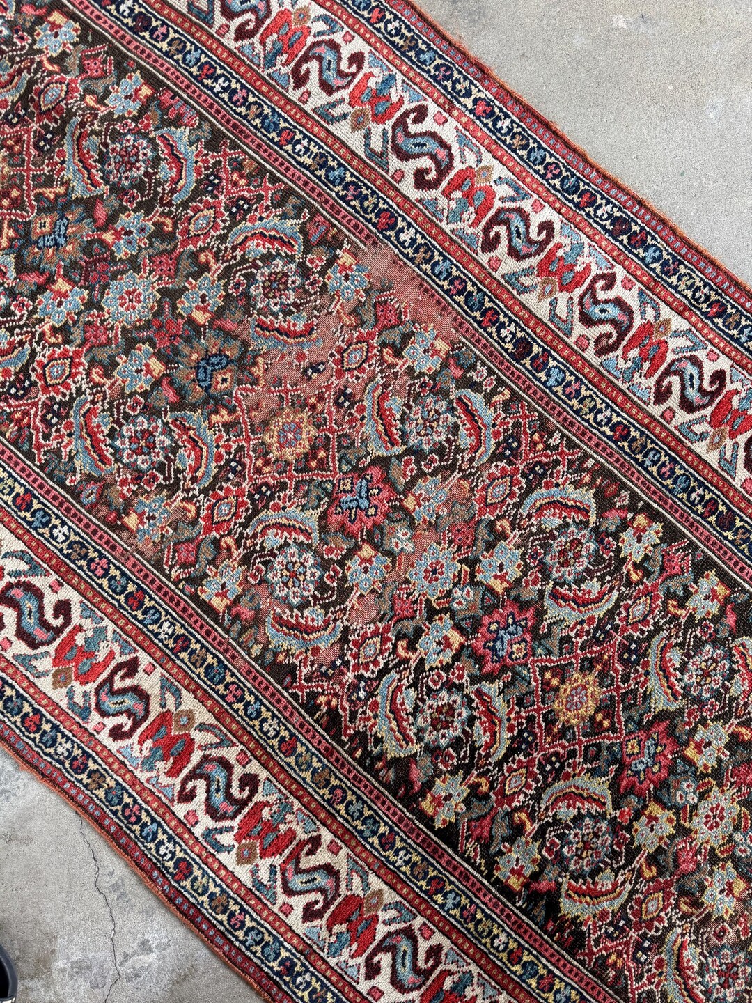 3’10 X 18’10 Antique Rug / Long Vintage Runner / Wool / Handmade ...