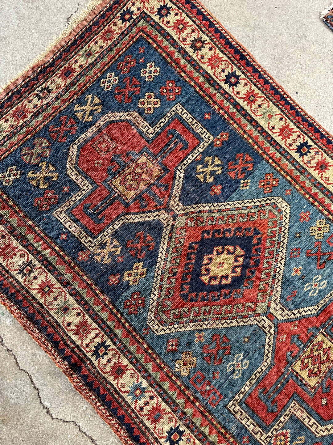 Small Vintage Rug / Kitchen Rug / 3'4 X 5'4 Antique Wool Rug / Handmade ...