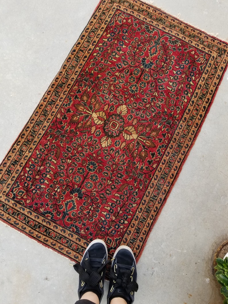 2'2 x 3'10 small vintage rug / 2x4 antique rug Etsy