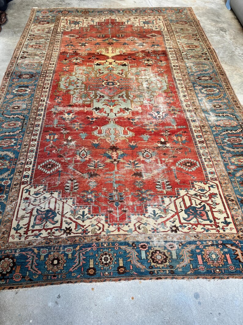 9’6 x 14’5 Extra Large Antique Rug / Vintage Wool Rug / Traditional Decor / Handmade Area Rug / Living Room Rug / Dining Room Rug #