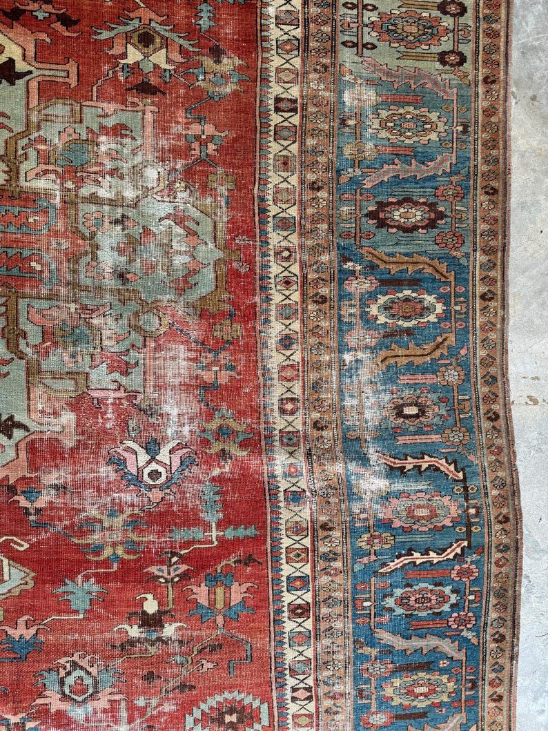 9’6 x 14’5 Extra Large Antique Rug / Vintage Wool Rug / Traditional Decor / Handmade Area Rug / Living Room Rug / Dining Room Rug #