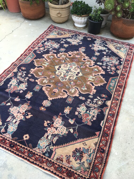 4 7 X 6 5 Antique Wool Rug Vintage 4x7