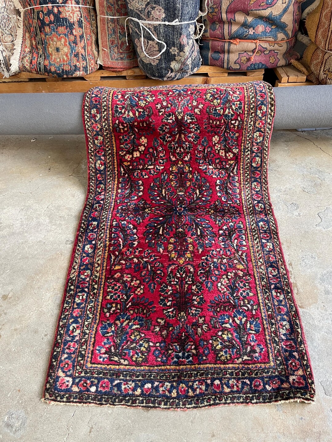 2x4 Antique Wool Rug / Small Vintage Rug / Home Decor / Handmade Rug ...