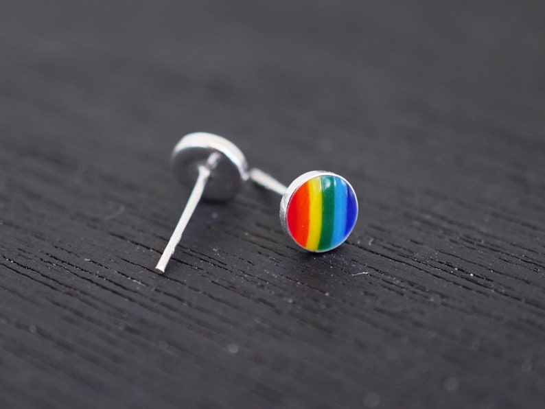 Gay Pride Stud Earrings LGBT Rainbow Stud Earrings Etsy
