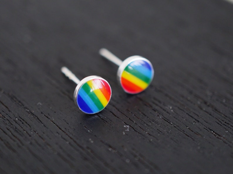 Gay Pride Stud Earrings LGBT Rainbow Stud Earrings Etsy