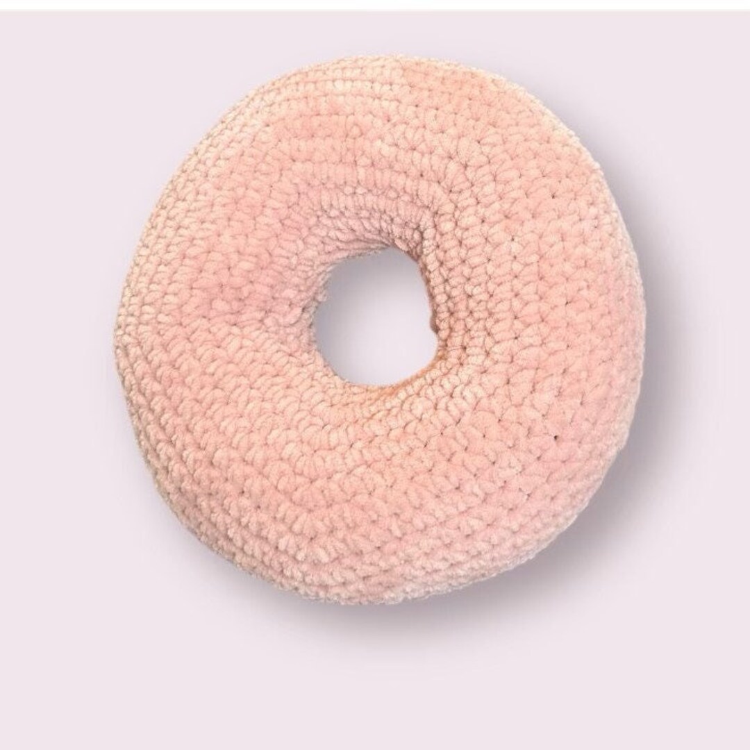 Crochet Piercing Pillow Donut Shaped Pillow for Piercings, Side