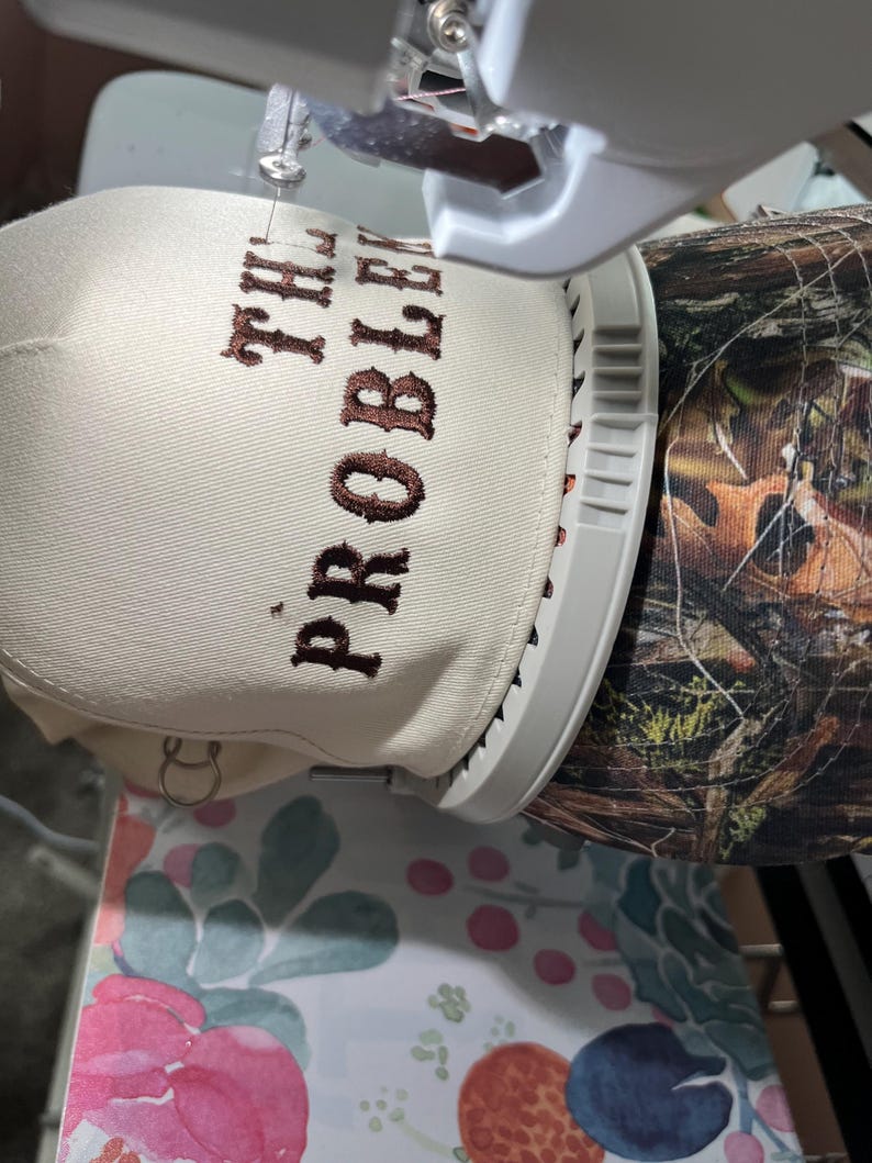 I’m the problem trucker hat, embroidered camo hat, 2 tone camo hat, camo problem hat, cute hat for concert, camo girl hat, trendy camo hat image 8