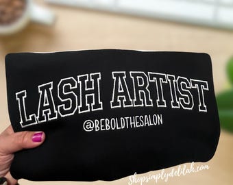 embroidered lash artist sweatshirt, personalized lash boss shirt.  Lash tech sweatshirt, lash girl sweater, cute lash girl gift