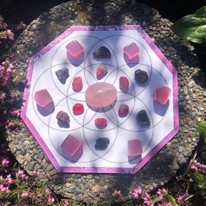 19 pc Self Love And Care Crystal Grid Set