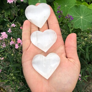 1 pc Polished Selenite Crystal Heart