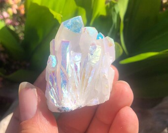 Small Stunning White Angel Aura Quartz Cluster