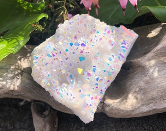 Stunning White Angel Aura Quartz Cluster