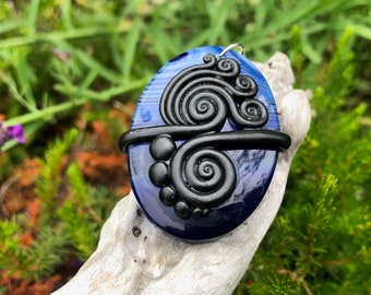 One Of A Kind Agate And Clay Amulet