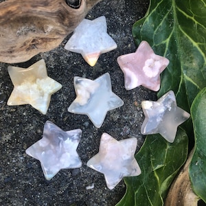 1 pc Flower Agate Crystal Star