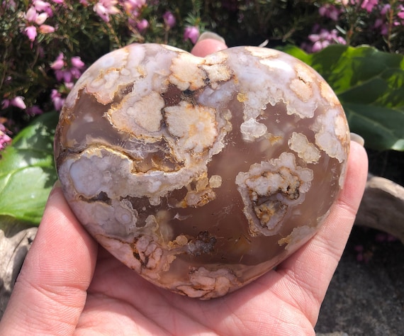 Large Flower Agate Hearts Large Flower Agate Hearts