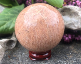 Large Peach Moonstone sphere