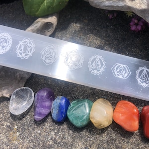8 pc Selenite Plate Chakra Charging Set