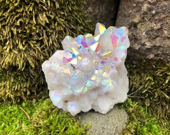 Small Stunning White Angel Aura Quartz Cluster