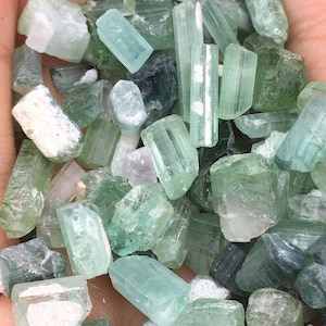 TINY Rare Raw High-Grade Green Tourmaline Crystals Sold by Weight