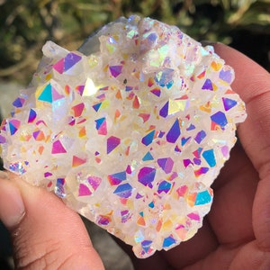 Large Stunning White Angel Aura Quartz Cluster