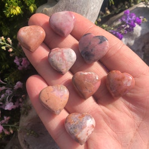 1 pc Tiny Tumbled Rhodonite Heart