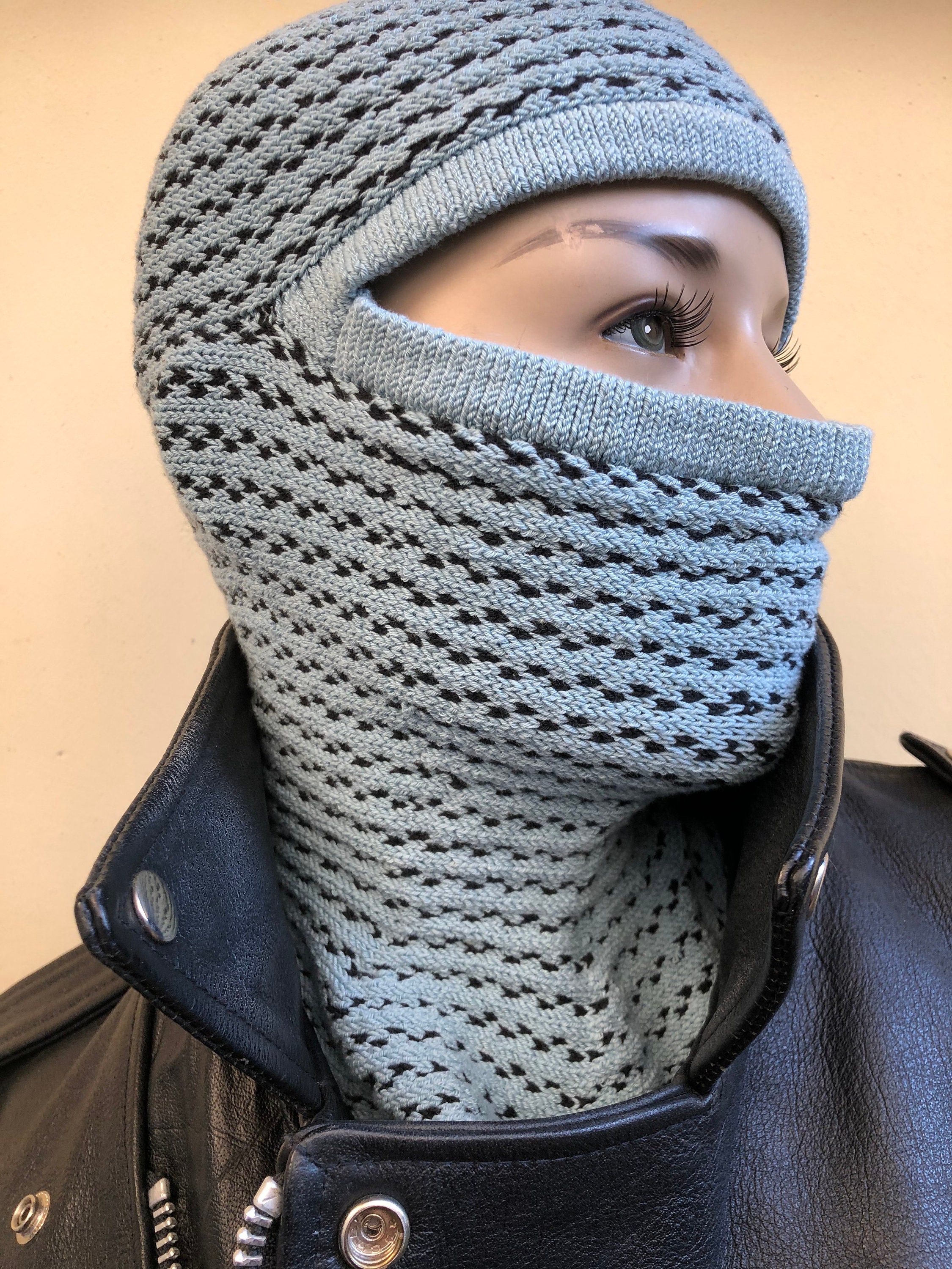 Hand Knitted Balaclava Mask Beautiful Fashionable Etsy