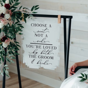 Pick A Seat Not A Side Wedding Sign, Custom Wedding Sign – Creative Farm  Girl