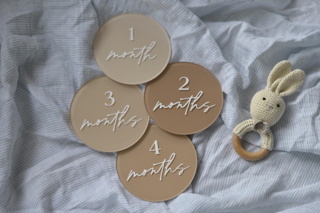 Acrylic Baby Milestone Markers | Ombre Disc, First Year Photo Prop - Etsy