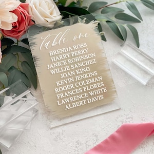 Acrylic Tabletop Seating Chart, 5&quot;X7&quot; Centerpieces, Wedding Table Display, Seating Chart Design, Acrylic Stands, Custom Decor - ANEMONE
