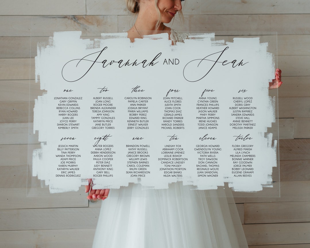 Acrylic Seating Chart Welcome Seating Chart Bride and Groom - Etsy