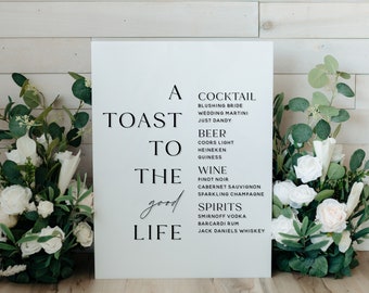 Personalized Acrylic Wedding Bar Menu Sign, Modern Reception Decor