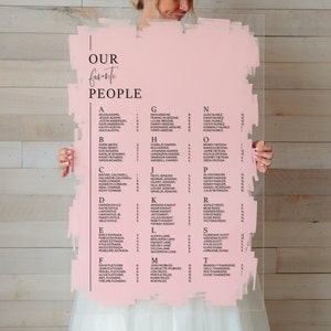 Acrylic Seating Chart Our Favorite People, Alphabetical Guest List, Wedding Seating Chart, Seating Chart Sign, Custom Wedding Decor - AZALEA