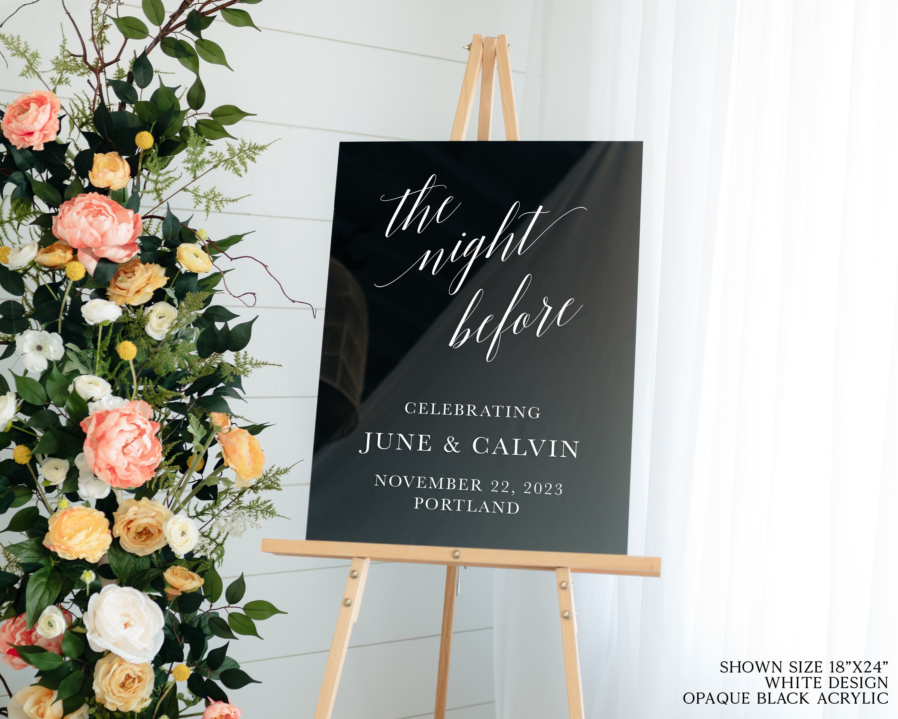 The Night Before Acrylic Rehearsal Dinner Welcome Sign, Modern Event Decor,  Clear, Frosted, Opaque, Painted, Customized, Script - Rose - Etsy, image size:3000x2401