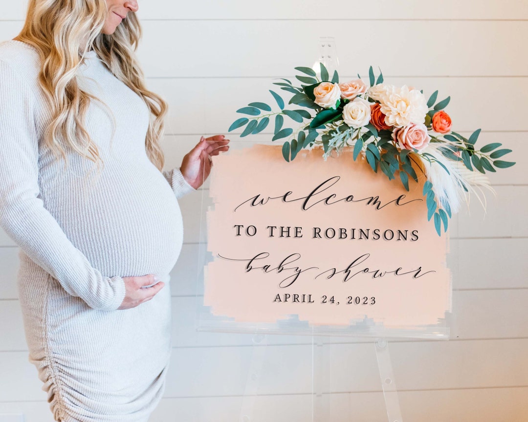 Acrylic Baby Shower Sign Modern Party Decor Clear Etsy