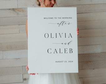 The Morning After Acrylic Rehearsal Dinner Welcome Sign, Modern Event Decor, Clear, Frosted, Opaque, Painted, Customized, Script - POPPY