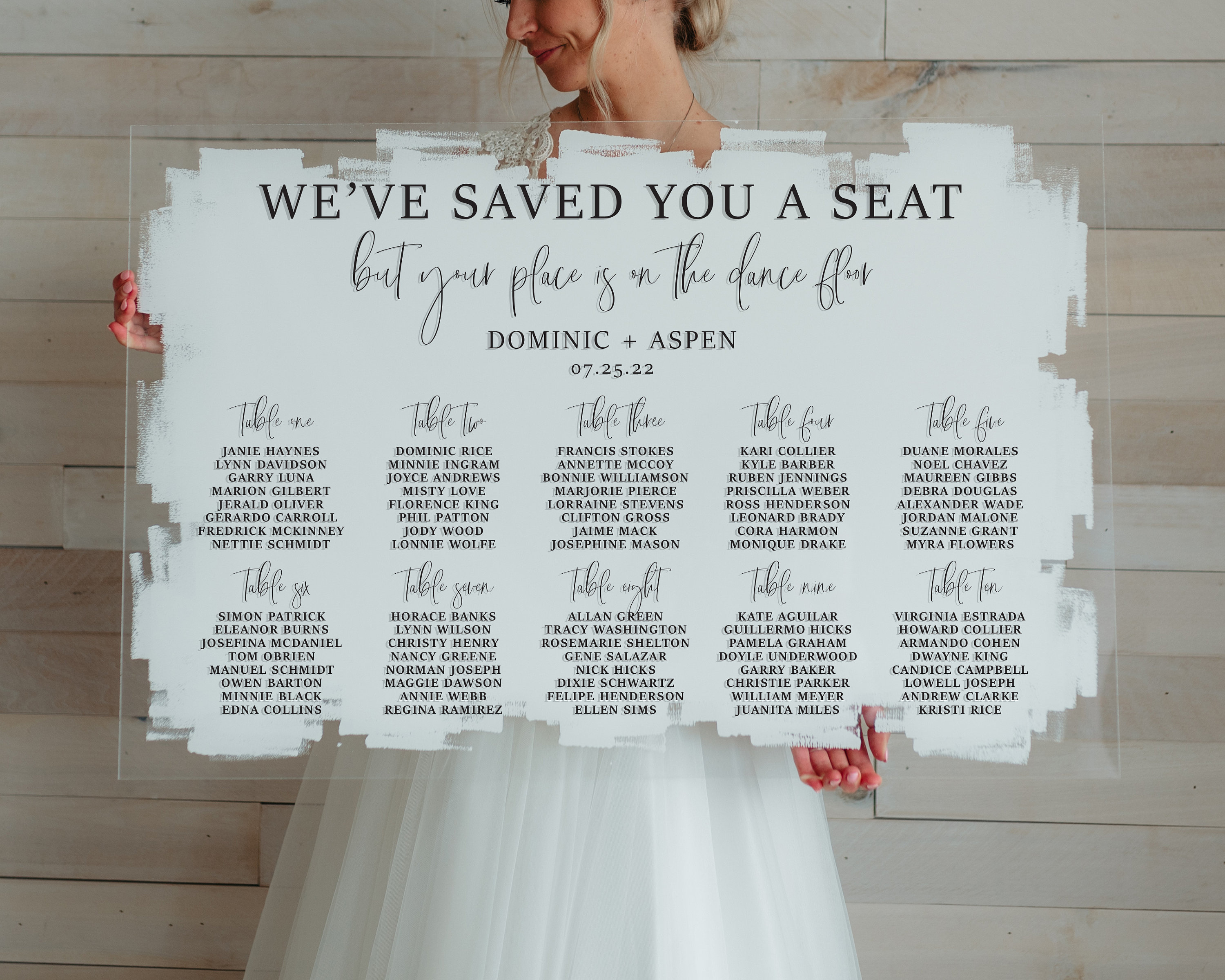 Acrylic Seating Chart Weve Saved You A Seat Bride image