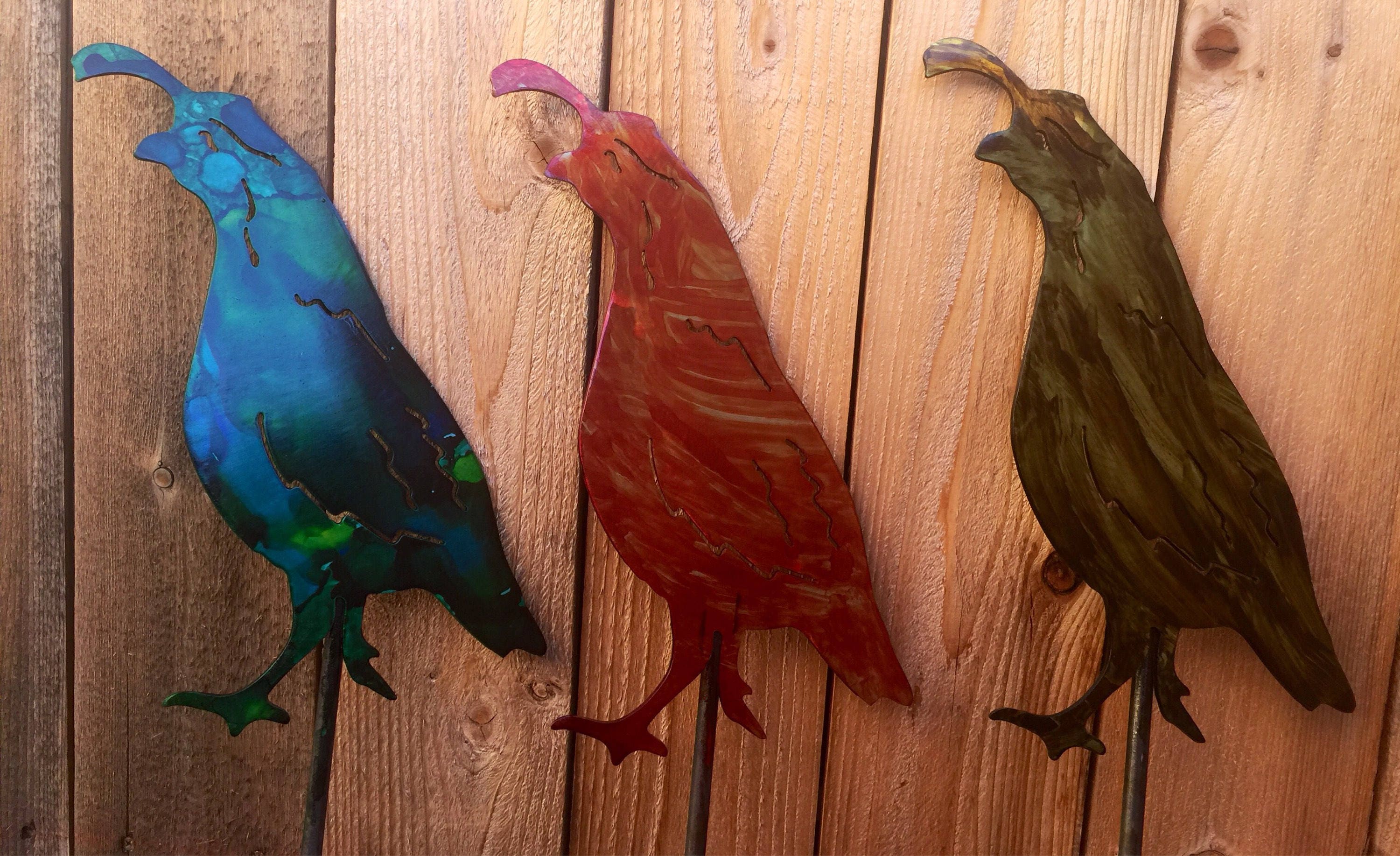 Quail metal art Etsy