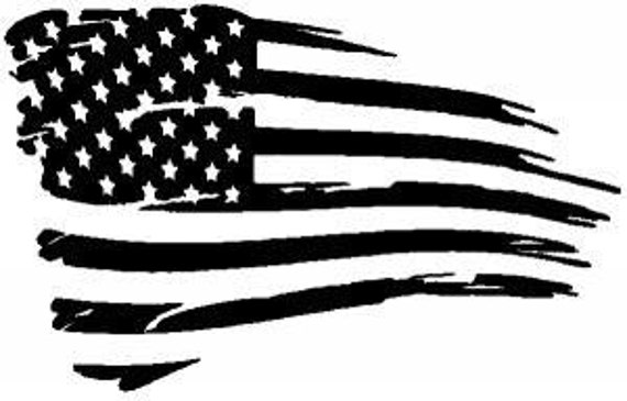 Tattered American Flag Stripe Decal Vinyl Sticker | Etsy