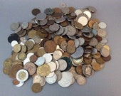 Huge Lot 1.6Lbs of World Coins Vintage Coins Craft Cufflinks Europe Germany England US