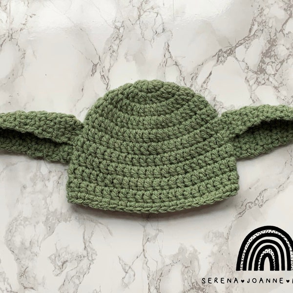 Handmade häkeln Baby Yoda Baby Mütze | Das Kind | gehäkelt | 6 Größen | Fotoshooting Requisite | Babyparty | Grogu