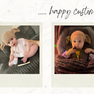 Bonnet bébé elfe beige au crochet fait main Crocheter 6 tailles Fabriqué sur commande Accessoire de séance photo Fête prénatale image 4