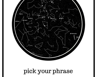 Night Sky Map - Custom Date & Location