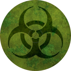 Neoprene Objective Markers - 3.57&quot; - Biohazard - Kill Team