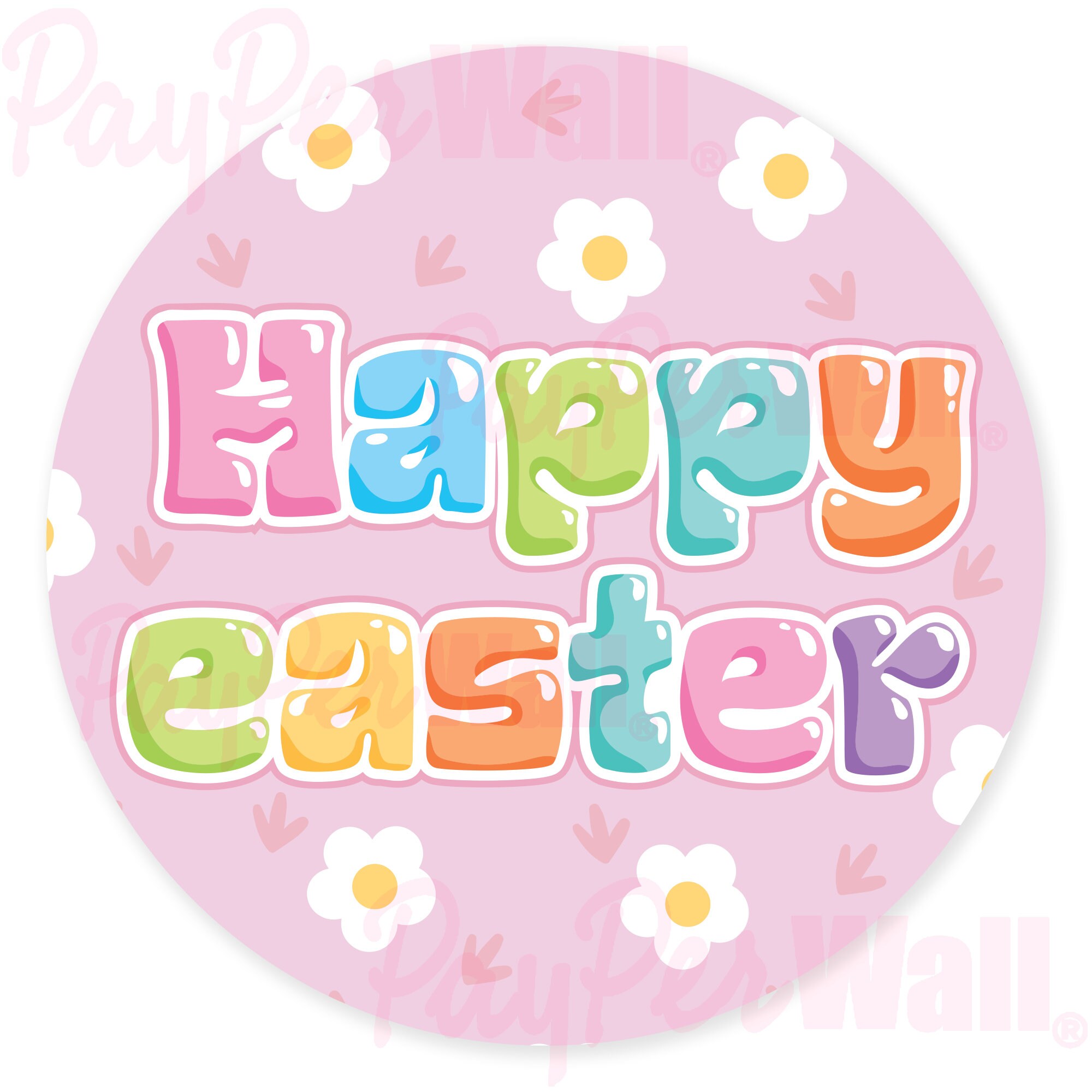 Happy Easter-daisy - Easter - Printable - Circle Tags - Cupcakes ...