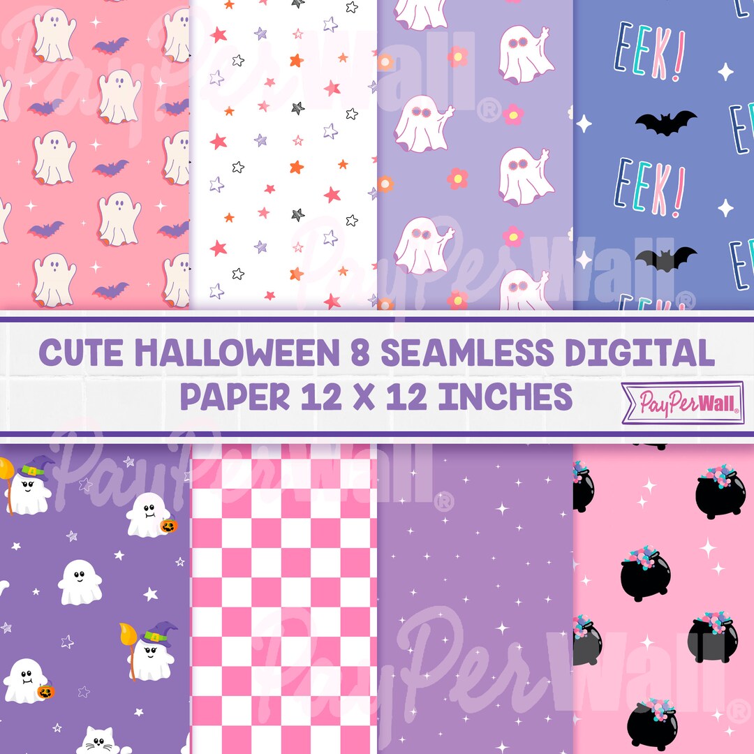 8 Cute Halloween Seamless Paper - HALLOWEEN - Scrapbook Paper ...