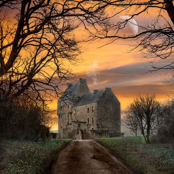 Sunset at Lallybroch Digital Image - Stunning Outlander Inspired Art Print for Home Decor