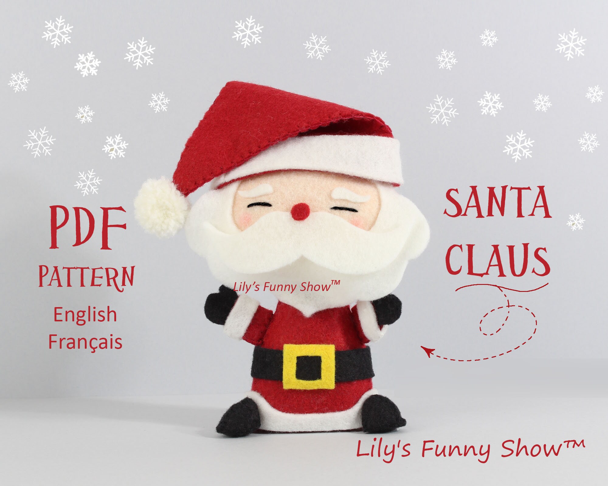 Patron Pdf Svg Pere Noel En Feutrine Decoration De Etsy France