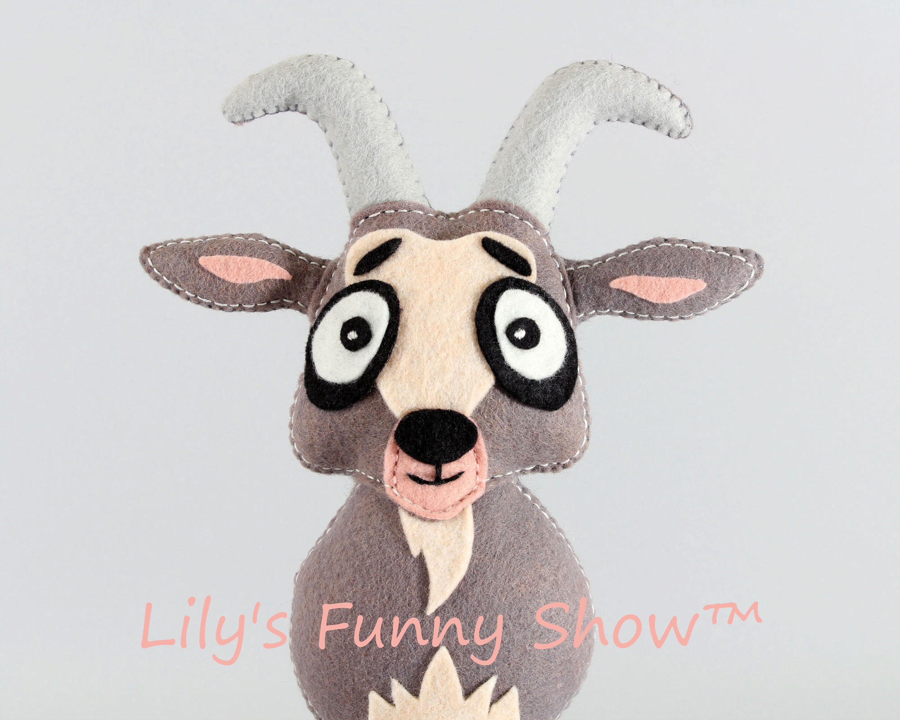 Felt Goat Sewing Pattern PDF Instant Download Felt plush Etsy